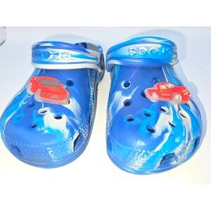 Crocs Blue Bolt Tie‎ Dye Unisex Children's Size 8 Classic Slip On